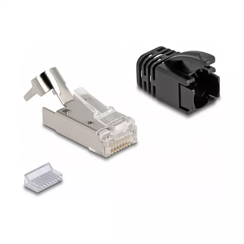 DeLOCK RJ45 Modularstecker Cat.8.1 25 Stück Set mit Zugentlastung