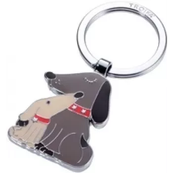 Schlüsselanhänger TROIKA Metalldesign DOG & DOGGY KR18-05/BR