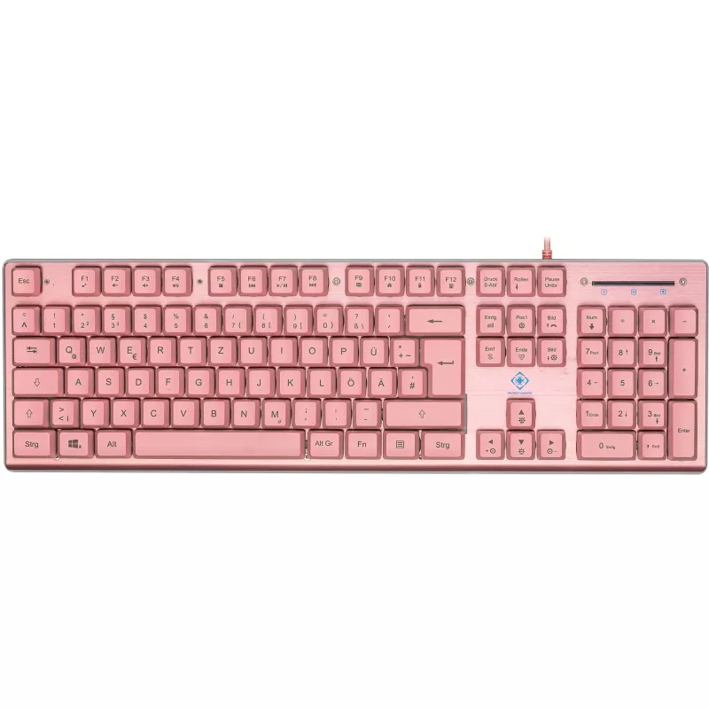 Deltaco GAM-021-RGB-P-DE - Vollgröße (100%) - USB - Membran-Tastenschalter - QWERTZ - Pink