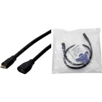 Logilink - USB-Verlängerungskabel - Micro-USB Typ B (Stecker) auf Micro-USB Typ B (Buchse) - USB 2.0 - 2 m - Schwarz (CU0123)