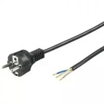 Wentronic Goobay Erdungskabel für individuelle Montage, 2 m, Schwarz - Typ F (Typ F, CEE 7/7) > lose Kabelenden (94701)