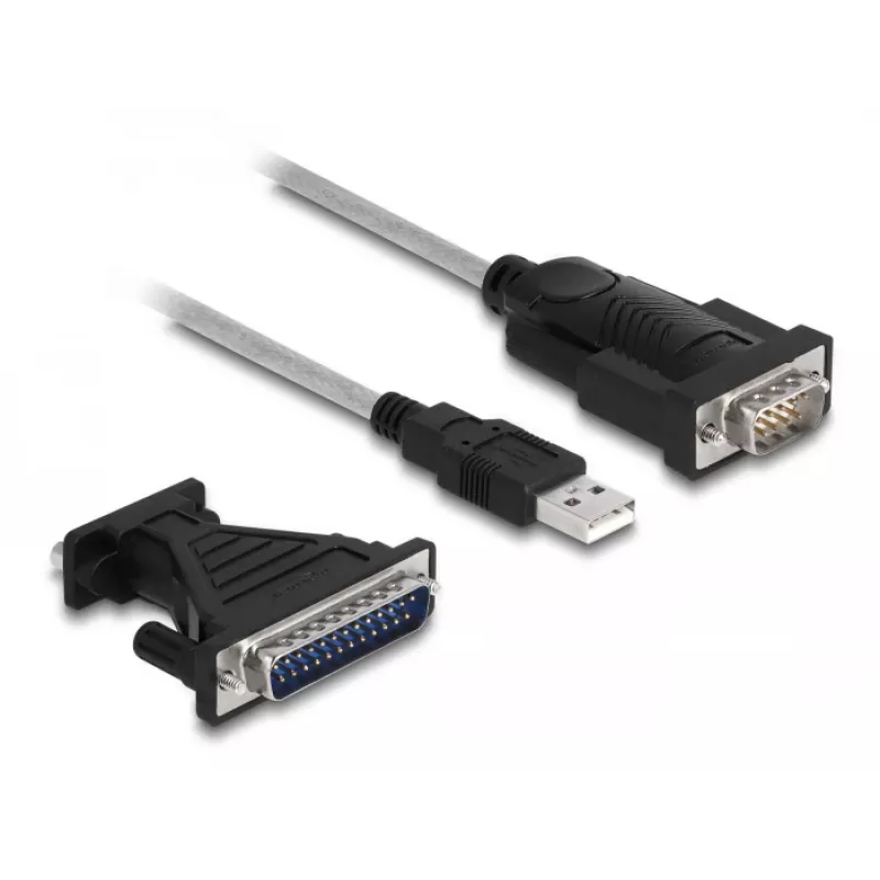 DeLOCK Adapter USB 2.0 Typ-A auf Seriell RS-232 D-Sub 9 + D-Sub 25