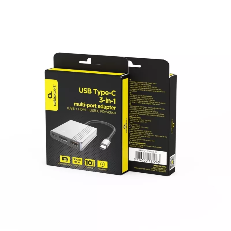 I/O-ADAPTER USB-C AUF HDMI/USB3/3IN1 A-CM-COMBO3-05 GEMBIRD