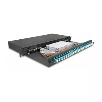 Glasfaser-Spleißbox DeLOCK 67010 Schwarz Metall 482x220x44mm