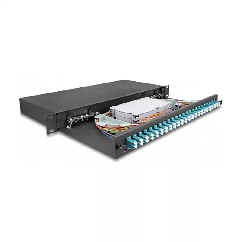 Glasfaser-Spleißbox DeLOCK 67010 Schwarz Metall 482x220x44mm