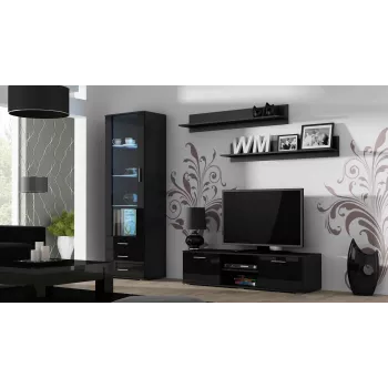 Cama TV-Ständer SOHO 140 schwarz/schwarz glänzend