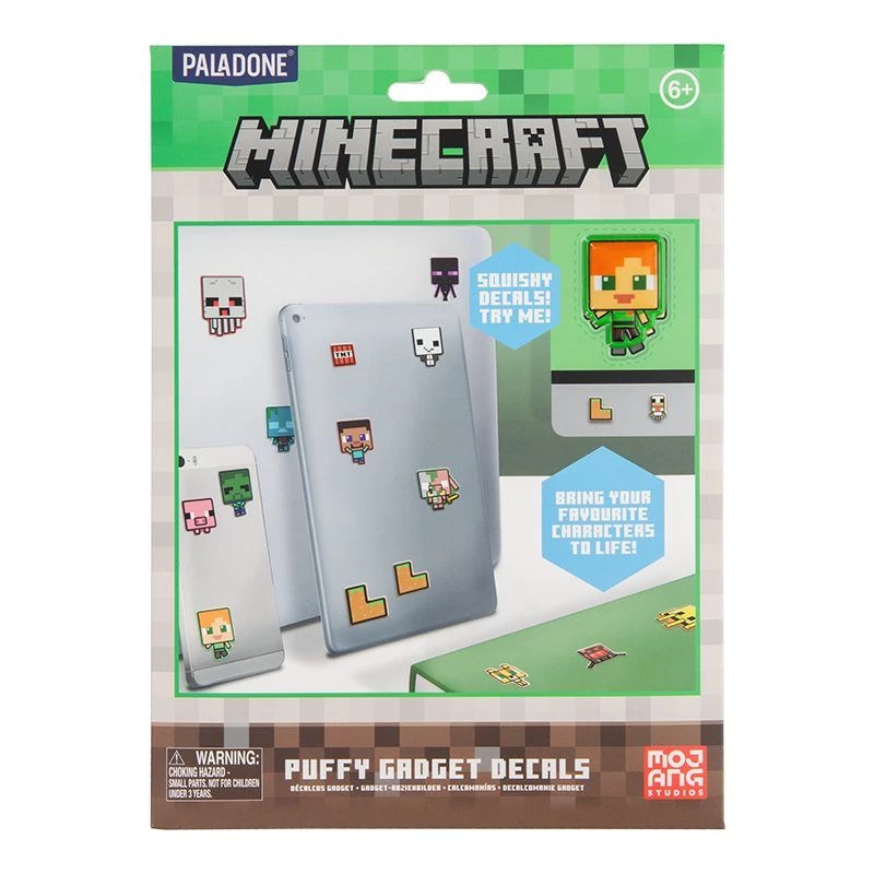 Paladone Minecraft Puffy Gadget Decals PP13218MCF — dekorative Puffy-Aufkleber für Geräte