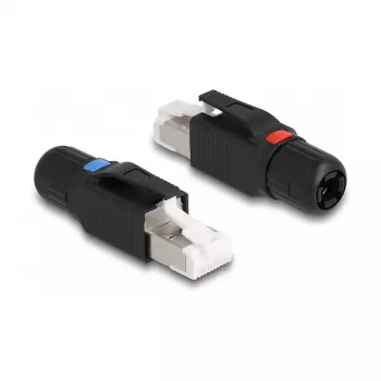 DeLOCK RJ45-Stecker Feldkonfektionierung Cat.6A Schwarz Gerader Steckverbinder