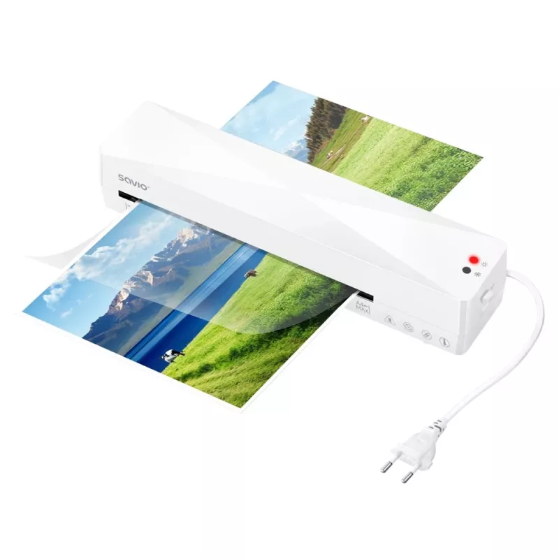 Kalt-/Heißlaminiergerät SAVIO LR-01/W — max. Breite 230 mm, 320 mm/min, 300 W, weiß
