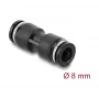 Pneumatikverbinder DELOCK 8 mm gerade, Innengewinde, Metall/Kunststoff, Länge 39 mm, schwarz