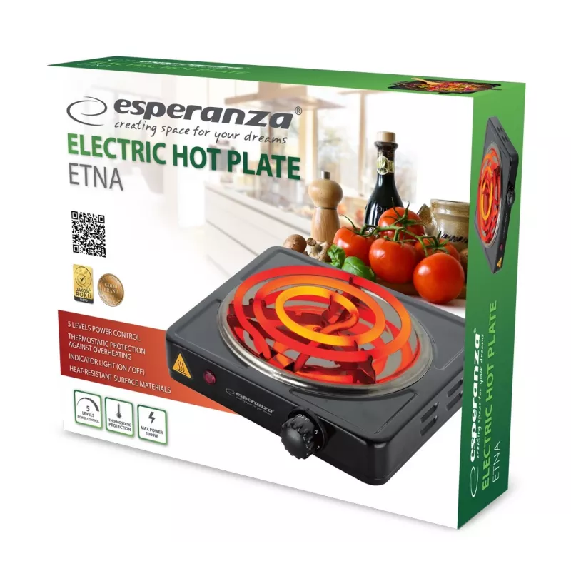 Esperanza EKH012K Kochfeld Schwarz Tischgerät 21 cm 1 Zone(n)