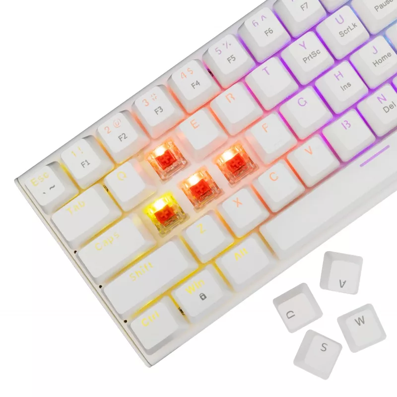 Mechanische Tastatur White Shark Wakizashi-2 US Red Switch, Tenkeyless/US-Layout, Weiß