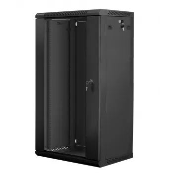 Wandmontierter Schrank LANBERG WF01-6422-10B, 22U, 19 Zoll, 600x450x1085 mm, Stahl, Schwarz