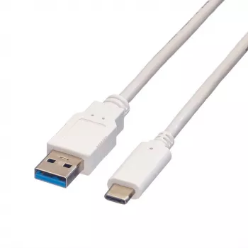VALUE - USB-Kabel - USB 3.0 (M) auf USB Typ C (M) - 5 V - 900 mA - 1 m - Weiß (11.99.9011)