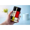 Schutzhülle iKins für Samsung Galaxy S20, Schwarz Mondrian Design