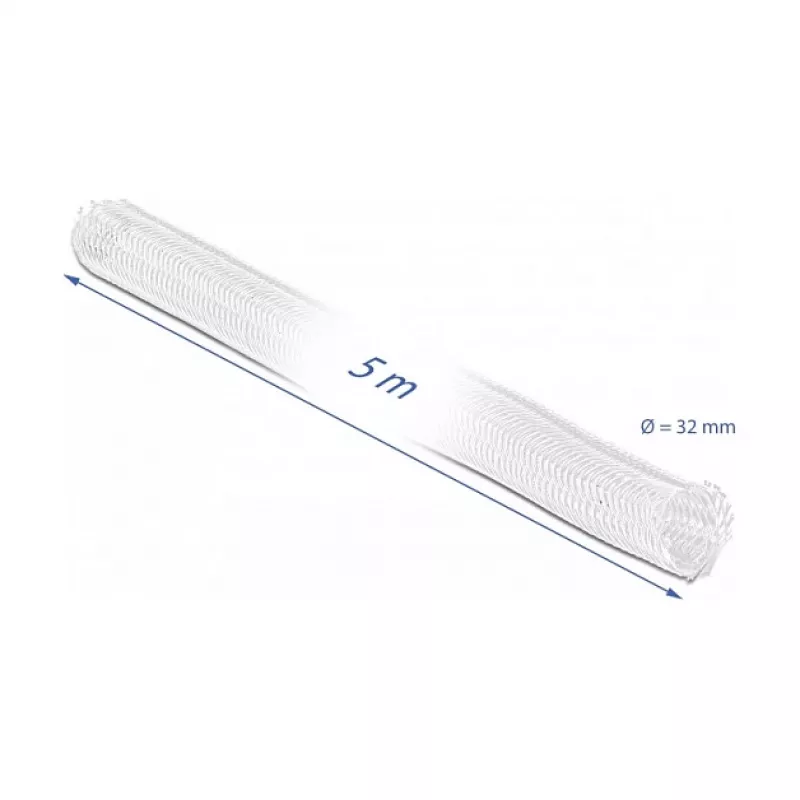 Geflechtschlauch DeLOCK 20818 5 m x 32 mm Weiß