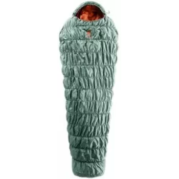 Schlafsack DEUTER Exosphere +4° EL sage-paprika, leichter, kompakter Schlafsack für Damen mit Links-Reißverschluss