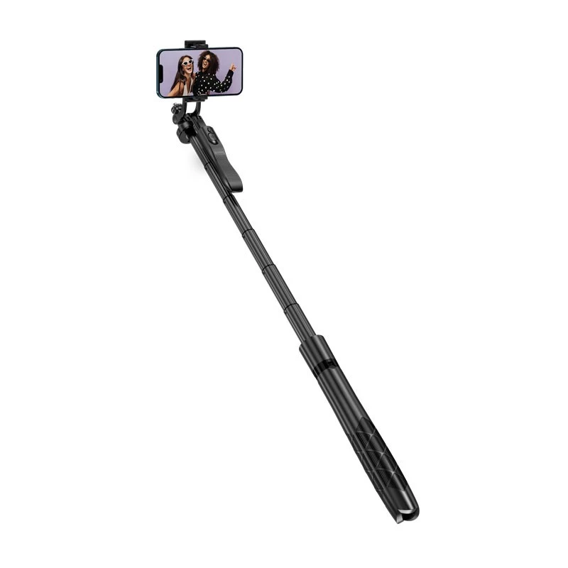 Stativ-Selfie-Stick Crong CRGSGU1BLK Aluminium Bluetooth mit klappbaren Beinen und Handyhalterung