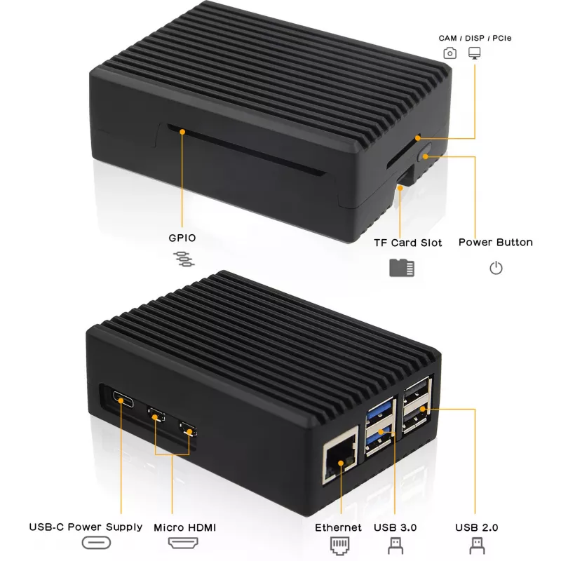 INTER-TECH Gehäuse für Raspberry Pi 5 — ODS-739 Kompaktes Design