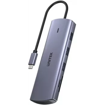 USB-C Multiport-Adapter Unitek D1113A — HDMI, VGA, Kartenleser, PD 100W
