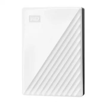 Western Digital WD My Passport 5 TB Weiß USB 3.0 / 2,5 Zoll, 19,15 mm / 256-Bit-Verschlüsselung / WD Backup / Weiß (WDBPKJ0050BWT-WESN)