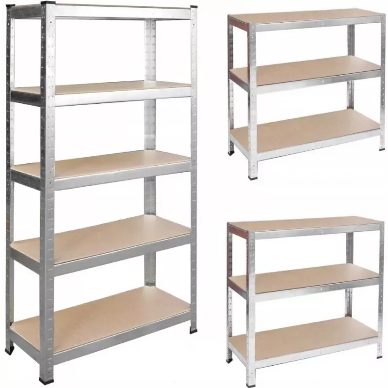 Metallregal Silber 150 x 75 x 35 cm