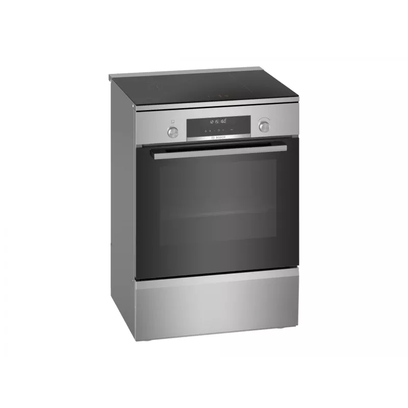 Bosch Herd HLS79Y351U Serie 6 Kochfeld Induktion, Backofen Elektro, Edelstahl, Breite 60 cm, Grillen, LCD, 63 L, Tiefe 60 cm