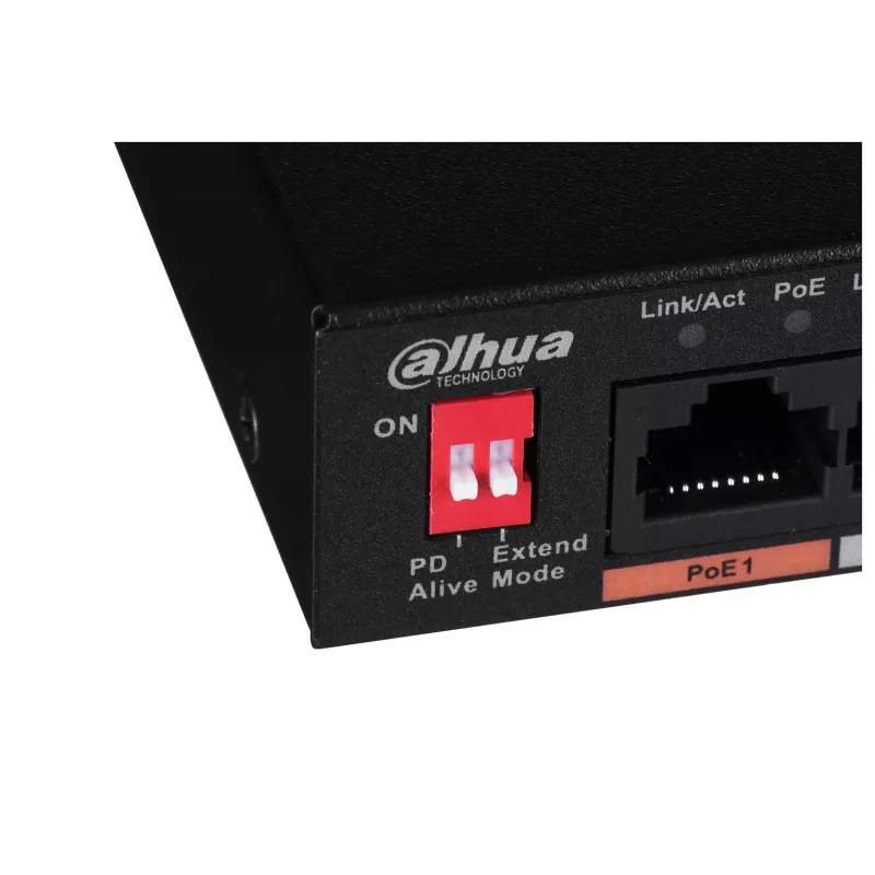 Dahua Technology PFS3006-4ET-60 Unmanaged L2 Fast Ethernet (10/100) Power over Ethernet (PoE) Schwarz