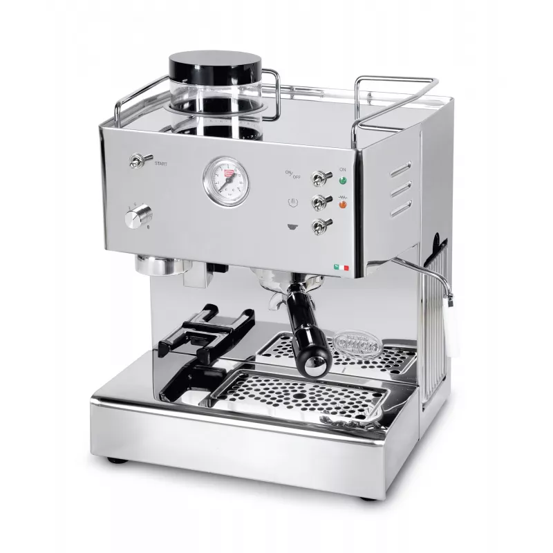 Quick Mill Pegaso, Espressomaschine, Kaffeebohnen, integriertes Mahlwerk, 1200 W, Edelstahl