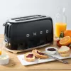 Smeg - TSF02 Toaster 4 Scheiben - Schwarz/lackiert/BxHxT 41x20,8x21,5 cm/6 Röststufen/1500W