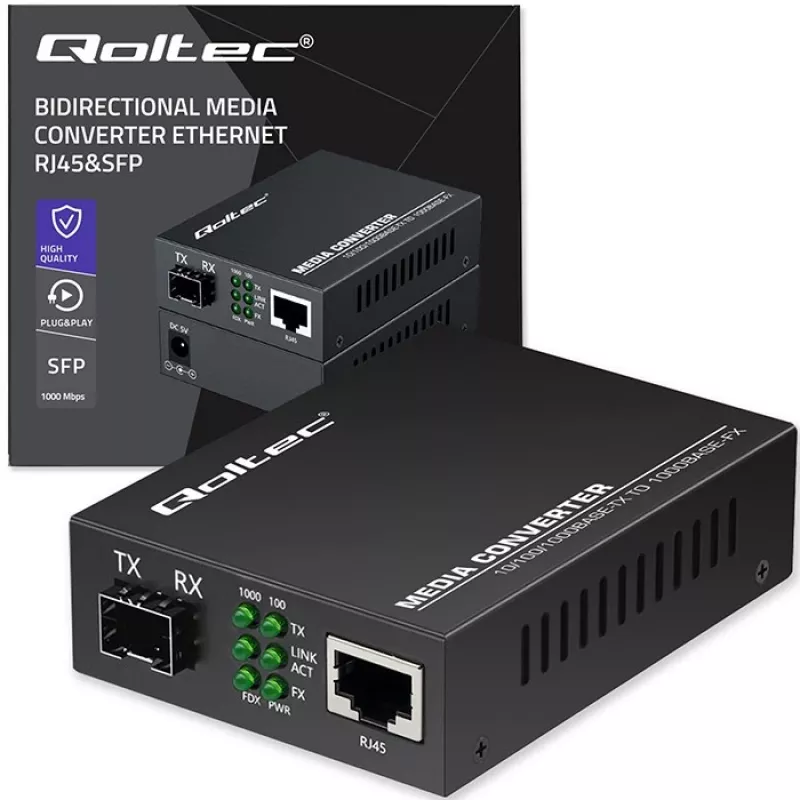 Media Converter SWITCH Ethernet 1x RJ45 1x SFP