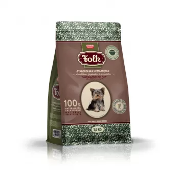 FOLK Small breeds Traditionelles polnisches Fleischfestmahl mit Kaninchen, Lamm und Wachtel – Trockenfutter für Hunde – 1,6 kg