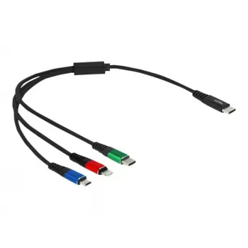 DeLOCK USB-Ladekabel 3-in-1 USB Type-C Lightning Micro USB 30 cm