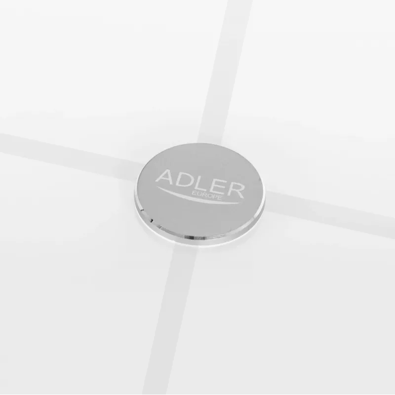Badezimmerwaage Adler AD 8187 — max. Gewicht 180 kg, Genauigkeit 100 g, BMI-Messung, weiß