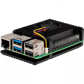Joy-IT Armor Case BLOCK ACTIVE SBC-Gehäuse geeignet für Entwicklungsplatinen Raspberry Pi (RB-AlucaseP5-07FAN)