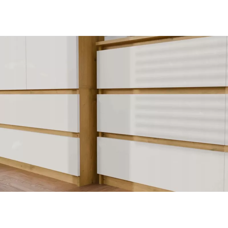 Kommode 6-Schubladen 120 cm Top E Shop Malwa — Artisan Oak / Weiß, Spanplatte