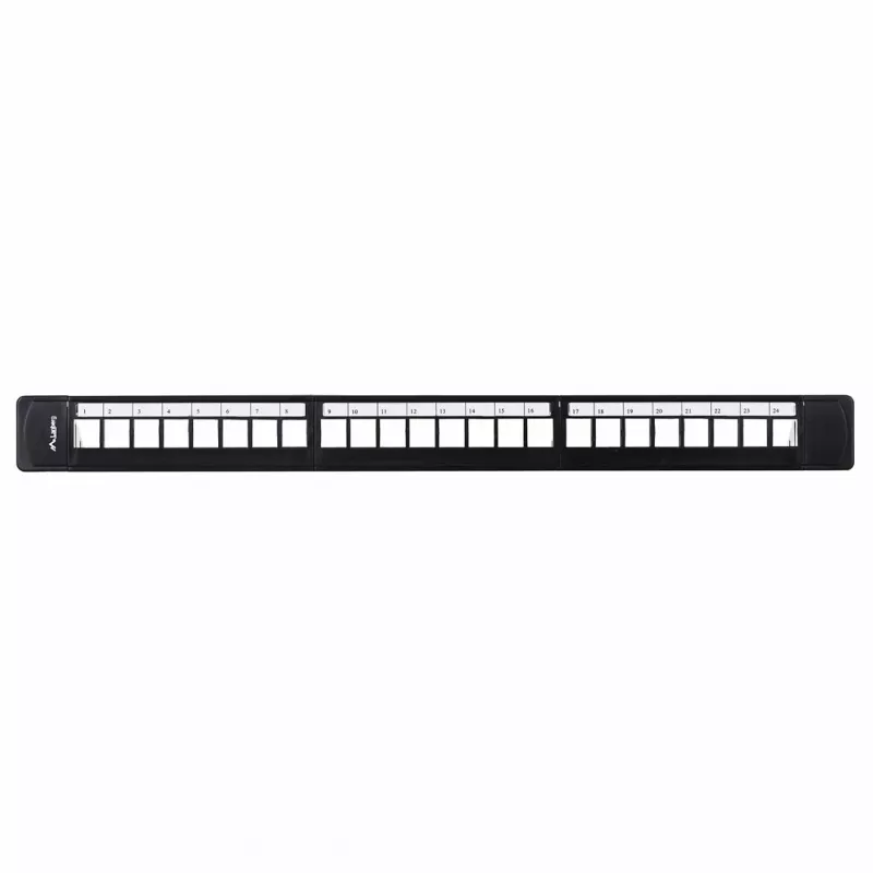 Patchpanel 1U LANBERG PPKS-1124-B, 24 Ports, 1U, ABS, schwarz, 482,6×44,5×154 mm