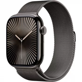 Apple Watch Series 10 GPS + Cellular 46mm Slate Titanium Gehäuse mit Slate Milanese Armband - M/L (MWYW3QF/A)