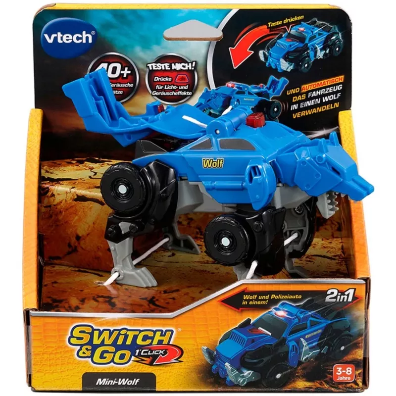 Switch & Go Dinos - OneClick-Mini-Wolf, Spielfigur