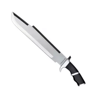 Überlebensmesser cinema classic CC-PDT — Edelstahlklinge 375 mm, Gesamtlänge 525 mm, Edelstahlgriff, schwarze Kunststoffscheide, 1 kg