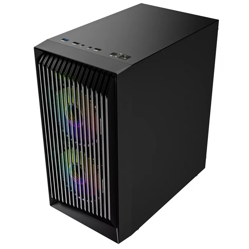 Logic Atos ARGB Mini USB 3.0 Micro-Tower-Gehäuse, Schwarz (AM-ATOS-10-0000000-0002)