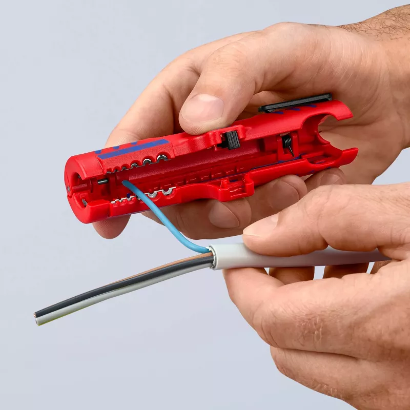 Knipex 16 85 125 SB Kabelabisolierer Blau, Rot