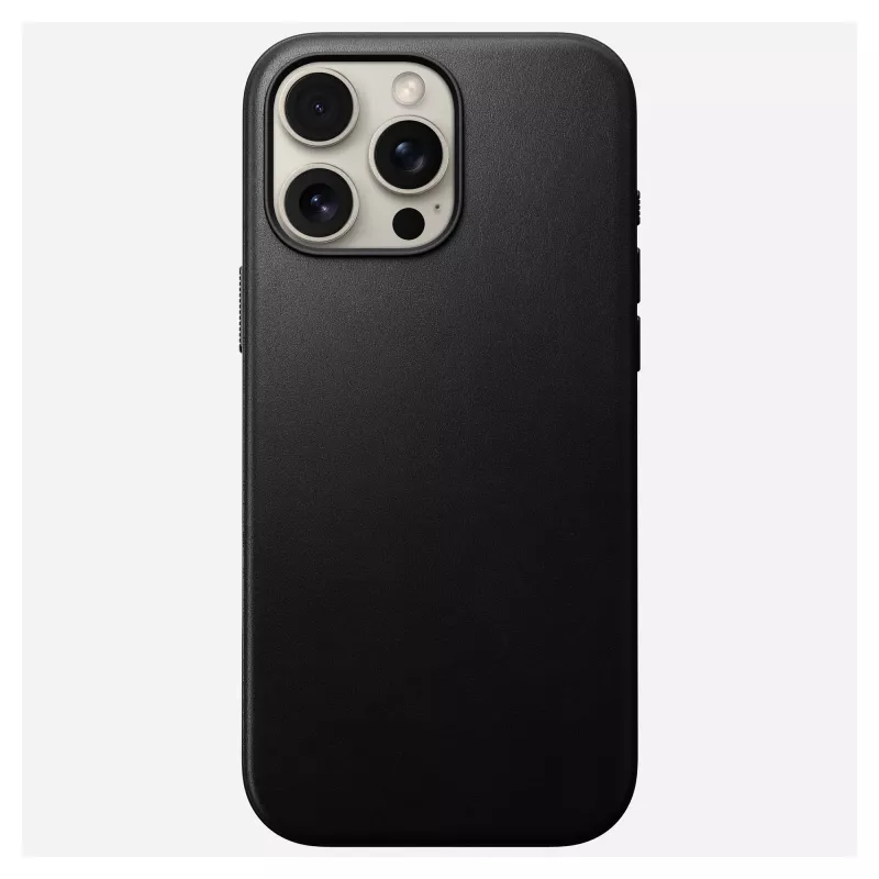 Handyhülle Nomad NM01693185 für Apple iPhone 16 Pro Max, Leder/TPU/PC, schwarz, passend für 17,5 cm (6,9 Zoll) Bildschirm