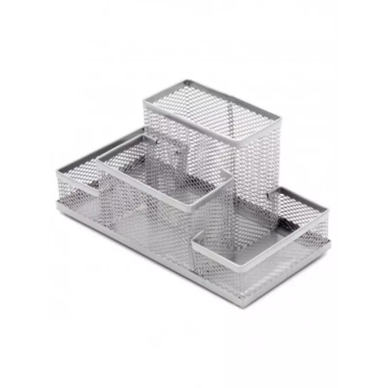 Federmäppchen Forpus, silber, leer, 4, Lochblech 1005-013
