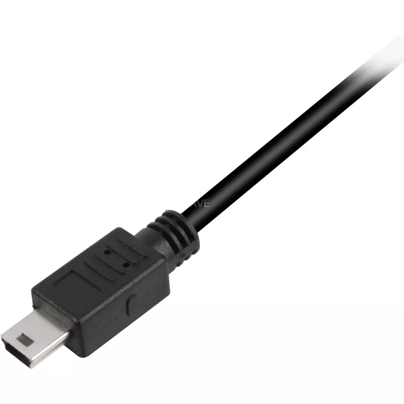 USB 2.0 Kabel, USB-A Stecker > Mini-USB Stecker (schwarz, 0,5 Meter, doppelt geschirmt)