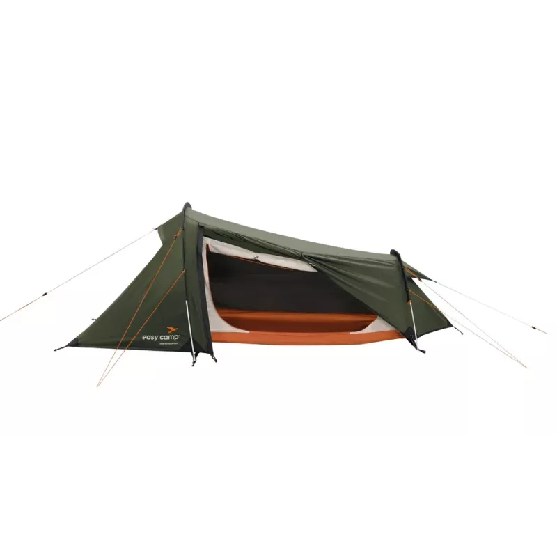 Tunnelzelt easy camp Sarek 1 (dunkelgrün/orange, 2025) — Einpersonen-Tunneldesign