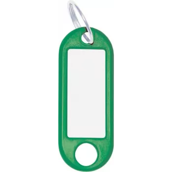 Schlüsselanhänger WEDO 262 101804 — grüne Kunststoff-Kennzeichner 21 × 52 mm, 10er-Pack