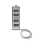 DELOCK Keystone-Halter 8-Port neigbarer Snap-In-Rahmen für Hutschienen- oder Wandmontage, schwarz, 78×154×55 mm