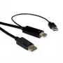 ROTRONIC-SECOMP Roline - Videokabel - HDMI, USB (nur Strom) männlich zu DisplayPort männlich - 1 m - abgeschirmt - Schwarz - unterstützt 4K 60 Hz (384