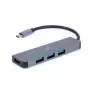 USB-C Laptop-Dock GEMBIRD A-CM-COMBO2-01 — USB 3.2 Gen 1 Type-C, 3× USB-A, 1× HDMI, grau